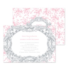 Vintage Toile Wedding Invitation