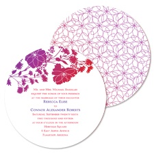 Ombre Floral Wedding Invitation