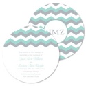Chevron Style Invitation - Aqua