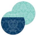 Shades of Damask Invitation - Aqua