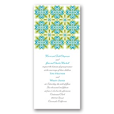 Mosaic Floral Wedding Invitation - Tea Length
