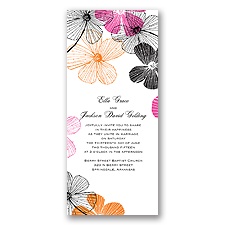 Silhouette Floral Wedding Invitation