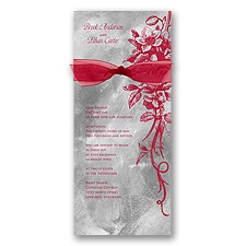 Beautiful Bouquet Wedding Invitation - Merlot/Pewter
