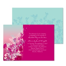 Ombre Garden Wedding Invitation - Aqua
