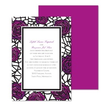 Stained Glass Roses Wedding Invitation - Amethyst