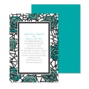 Stained Glass Roses Wedding Invitation - Peacock