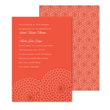 Ruffled Flowers Wedding Invitation - Tango