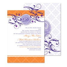 Fine Flourishes Wedding Invitation - Poppy