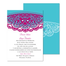Lacy Hearts Wedding Invitation