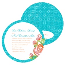 Rosy Accent Wedding Invitation - Palm