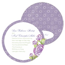 Rosy Accent Wedding Invitation - Lilac