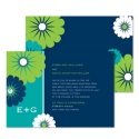 Mod Blossoms Wedding Invitation - Midnight