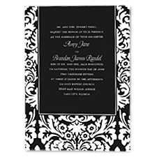 Dramatic Damask Wedding Invitation