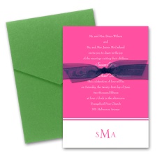 Colorful Monogram Wedding Invitation with Pocket