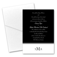 Colorful Monogram Wedding Invitation with Pocket
