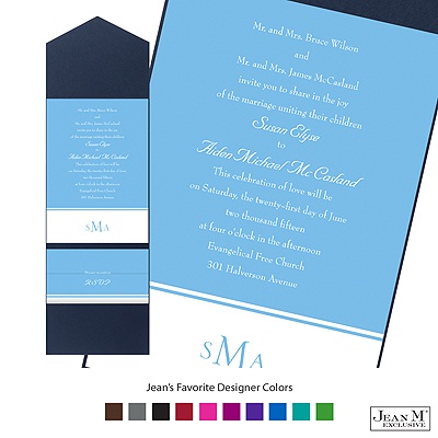 Colorful Monogram Pocket Invitation