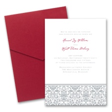 Band of Damask Wedding Invitation with Pocket