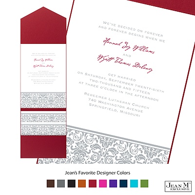 Band of Damask Pocket Invitation