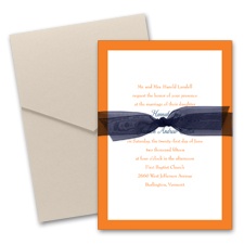 Bold Border Wedding Invitation with Pocket