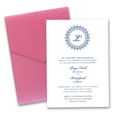 Ornate Monogram Wedding Invitation with Pocket