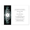 Layered Filigree Monogram Invitation - Aqua