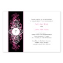 Layered Filigree Monogram Invitation - Fuchsia