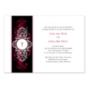 Layered Filigree Monogram Invitation - Merlot