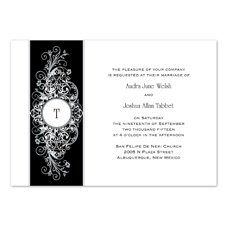 Layered Filigree Monogram Wedding Invitation - Stainless