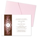 Layered Filigree Monogram Pocket Invitation - Salmon