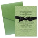 Two-Tone Damask Background Pocket Invitation - Cloverleaf