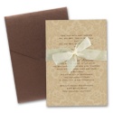 Two-Tone Damask Background Pocket Invitation - Champagne