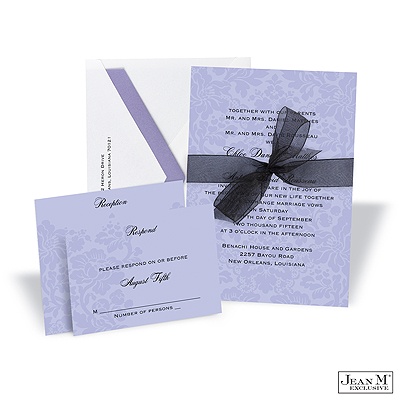 Two-Tone Damask Background Invitation - Orchid