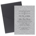 Two-Tone Damask Background Pocket Invitation - Pewter