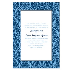 Damask Border Wedding Invitation - Midnight