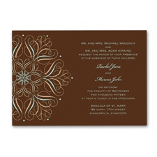 Mod Medallion Wedding Invitation - Espresso