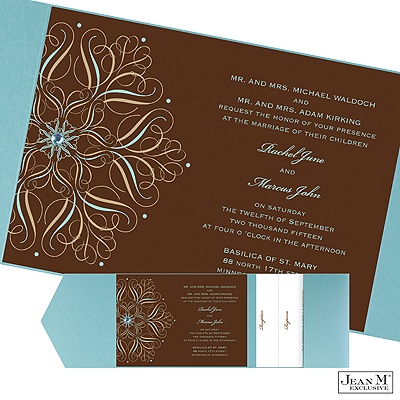 Mod Medallion Pocket Invitation - Espresso