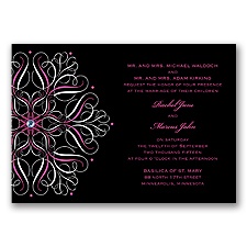 Mod Medallion Wedding Invitation - Fuchsia