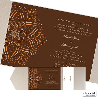 Mod Medallion Pocket Invitation - Champagne
