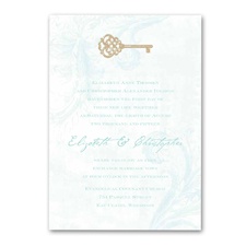 Key to My Heart Wedding Invitation - Aqua