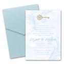 Key to My Heart Pocket Invitation - Aqua