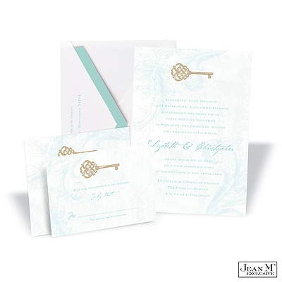 Key to My Heart Invitation - Aqua