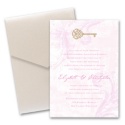 Key to My Heart Pocket Invitation - Bubble Gum