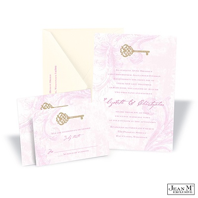 Key to My Heart Invitation - Bubble Gum