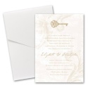 Key to My Heart Pocket Invitation - Champagne
