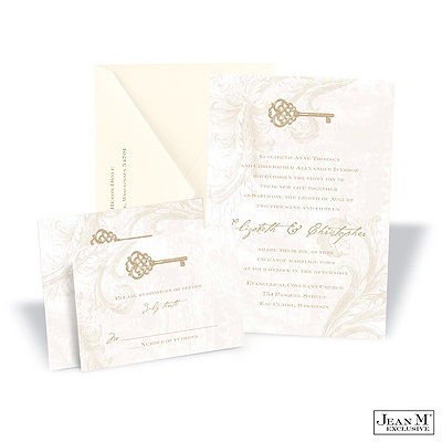 Key to My Heart Invitation - Champagne