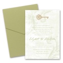 Key to My Heart Pocket Invitation - Olive