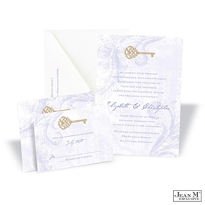 Key to My Heart Invitation - Orchid