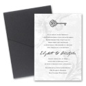 Key to My Heart Pocket Invitation - Pewter