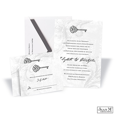 Key to My Heart Invitation - Pewter