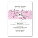 Blossoming Monogram Invitation - Bubble Gum